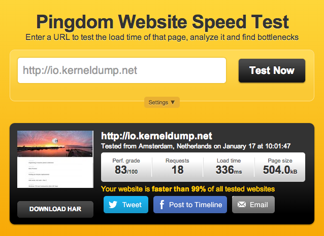 Pingdom test